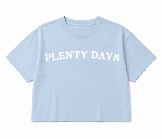Plenty Days Women's Crop Tee - Powder Blue