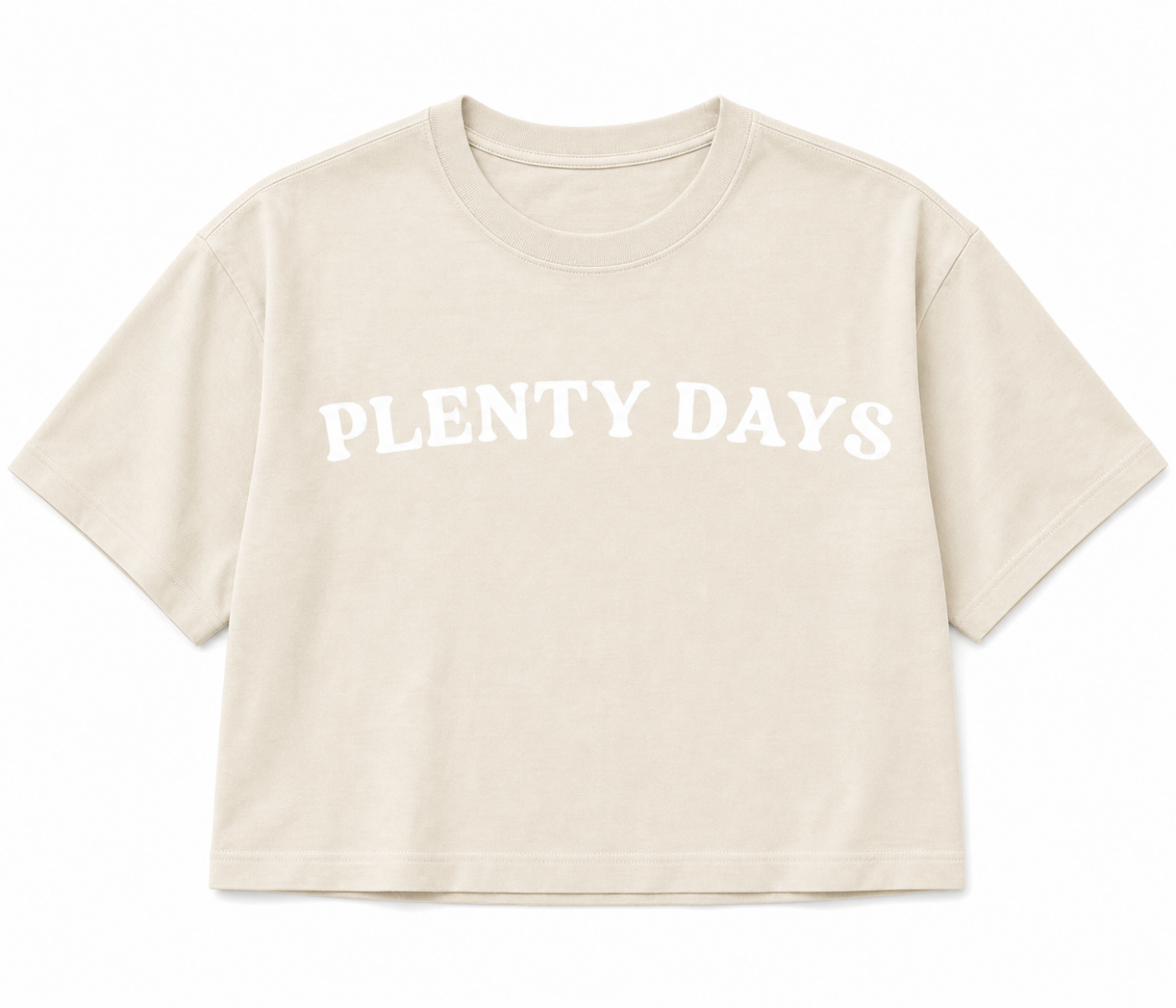 Plenty Days Women's Crop Tee - Cream