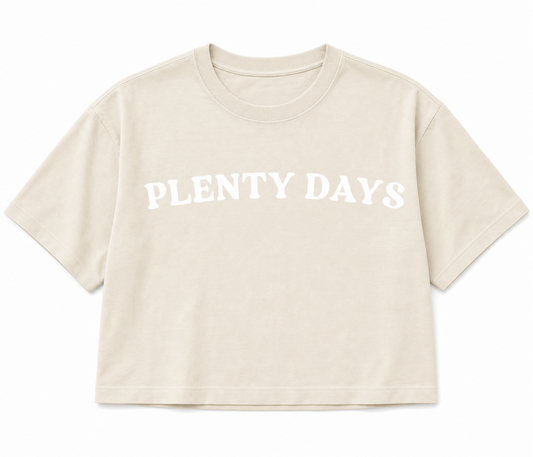Plenty Days Women's Crop Tee - Cream