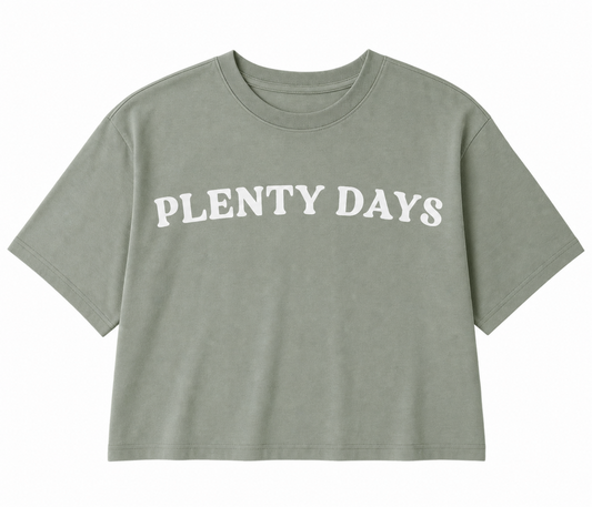 Plenty Days Women's Crop Tee - Sage