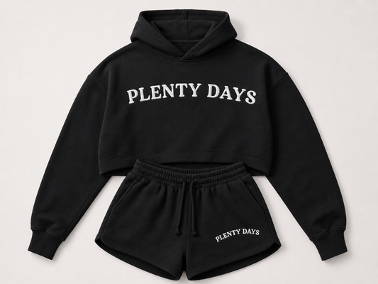 Plenty Days Crop Set - Black